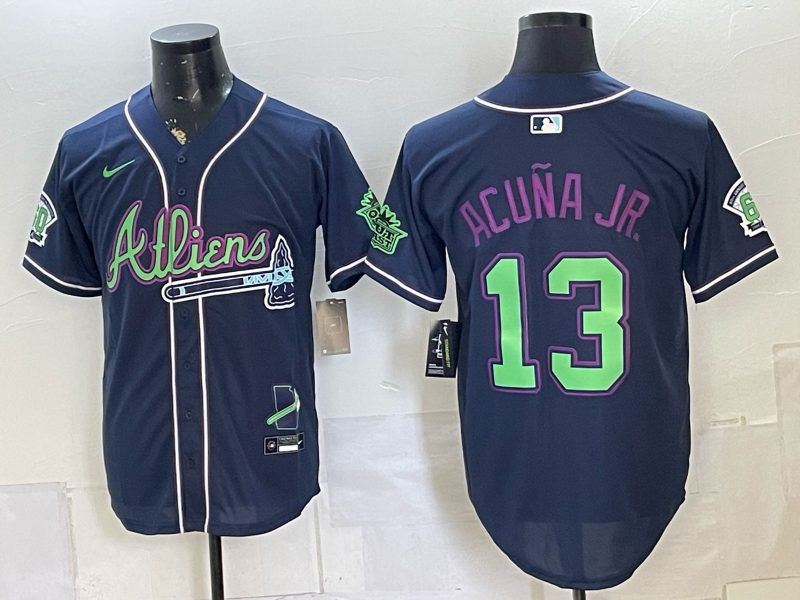 men 2026 Atlanta Braves #13 Acuna Jr blue Game Nike MLB Jersey 072703->atlanta braves->MLB Jersey